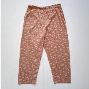 Vtg 50s 60s Rose High Rise Cropped Pants / 32" Waist / Lightweight / Retro